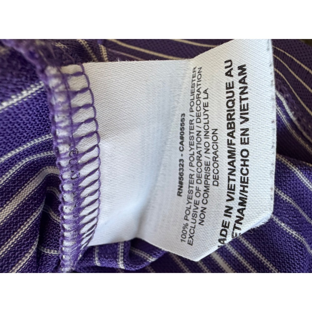 Nike Golf Dri-FIT Men XL Purple White Stripe Short Sleeve Polo Shirt Performance - Picture 5 of 7